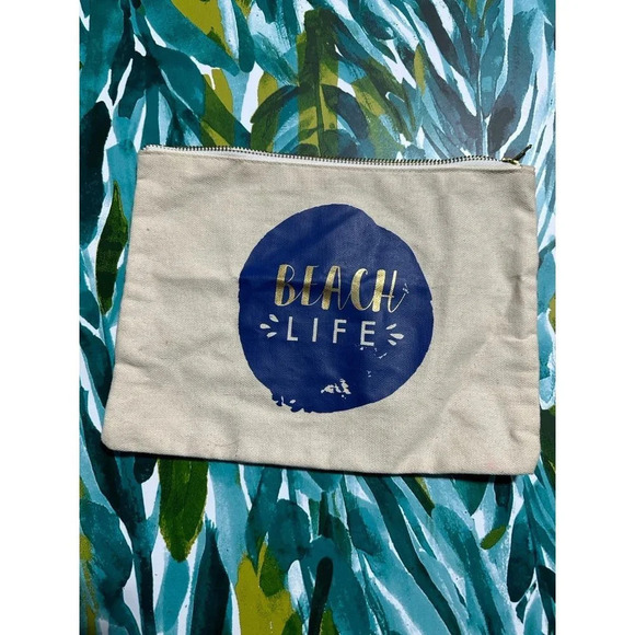 Canvas Beach Life Makeup Bag - Picture 1 of 7